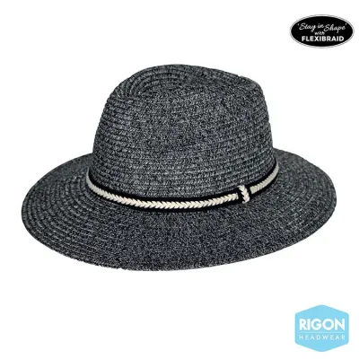 Libby Natural Fibers Fedora Hat Black - Rigon Headwear Reference: 9446 | Traclet Hat Shop