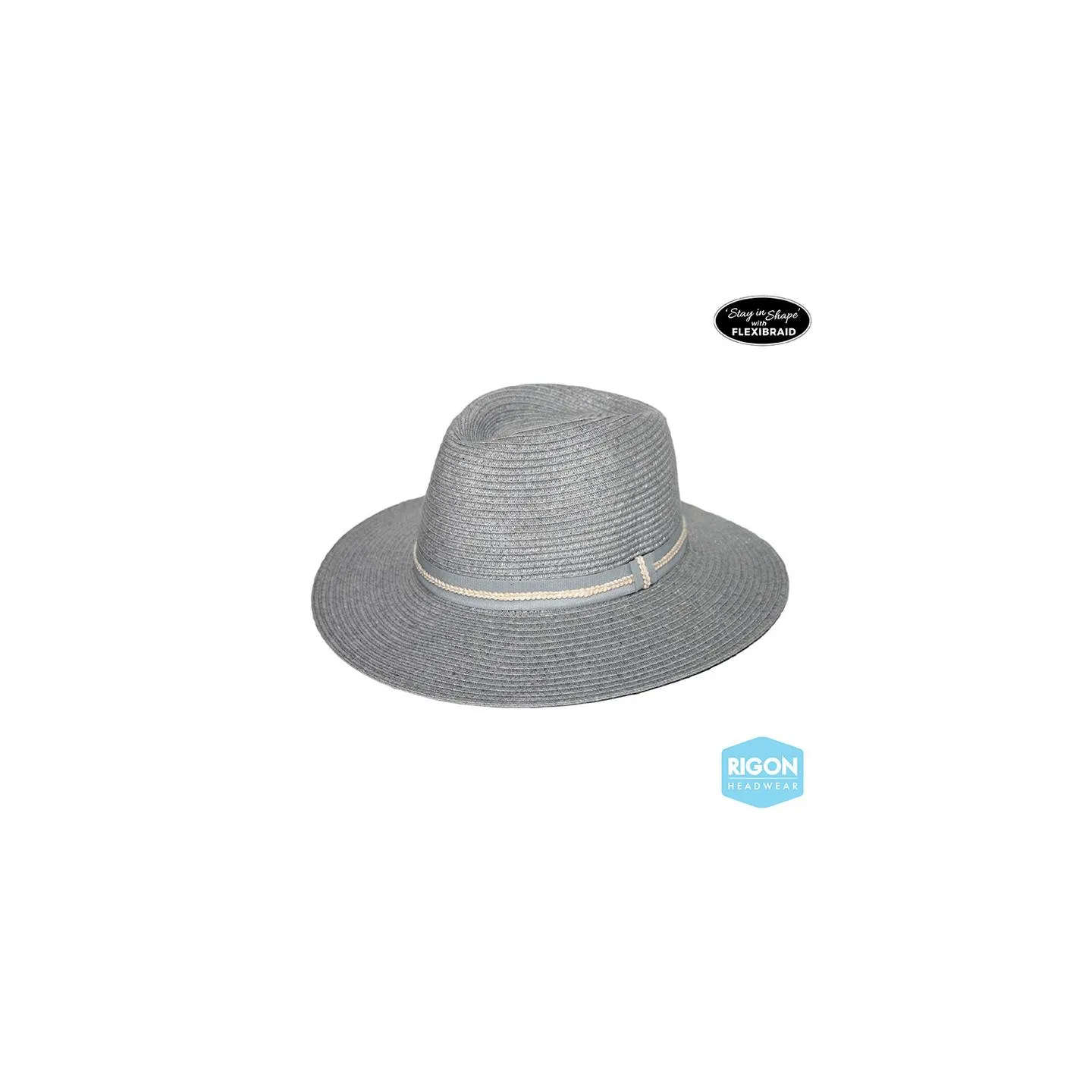 Chapeau Fedora Libby Fibres Naturelles Gris- Rigon Headwear Reference : 9447 | Chapellerie Traclet