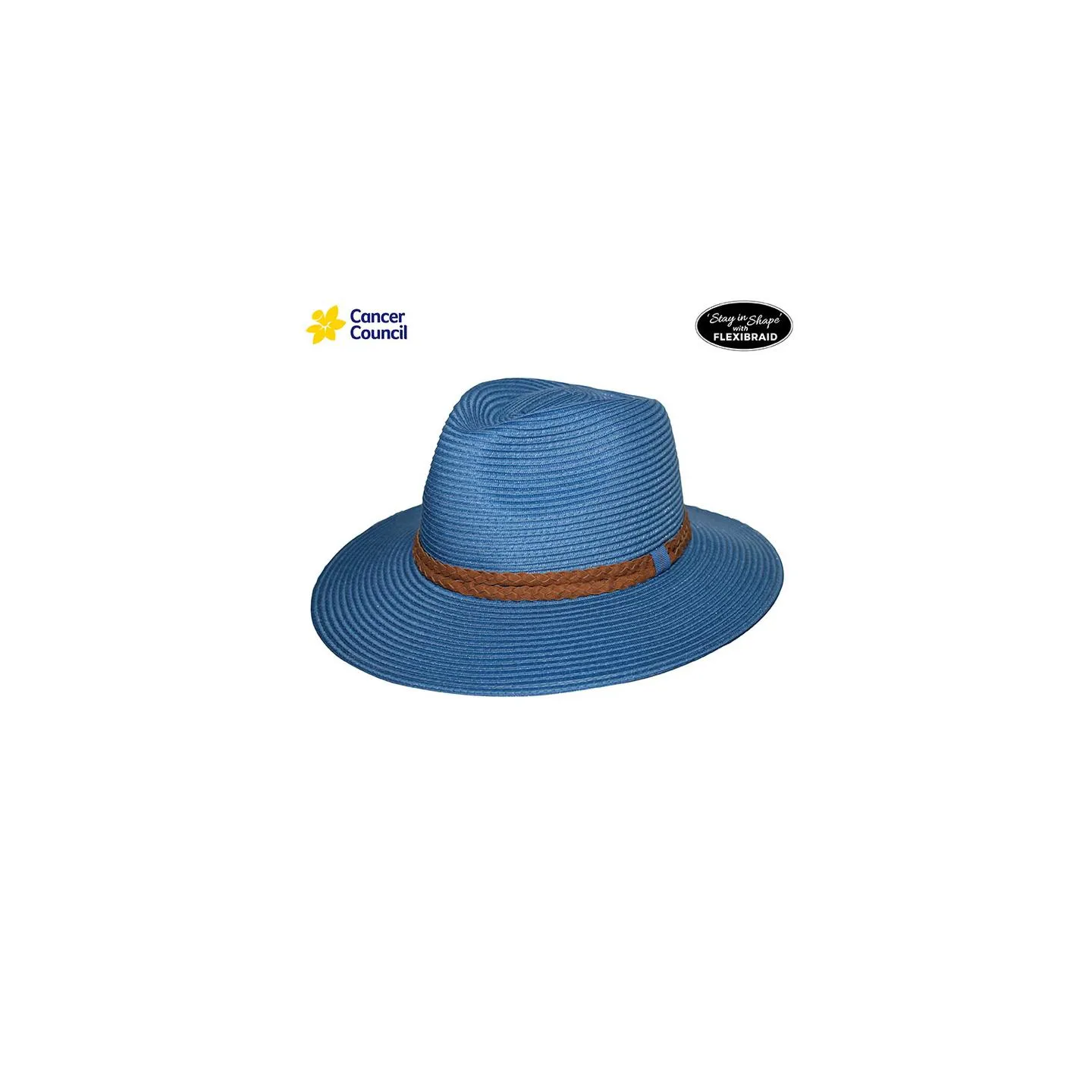 Chapeau Fedora Dallas Mannish Fibres Naturelles Bleu- Rigon Headwear Reference : 9449 | Chapellerie Traclet