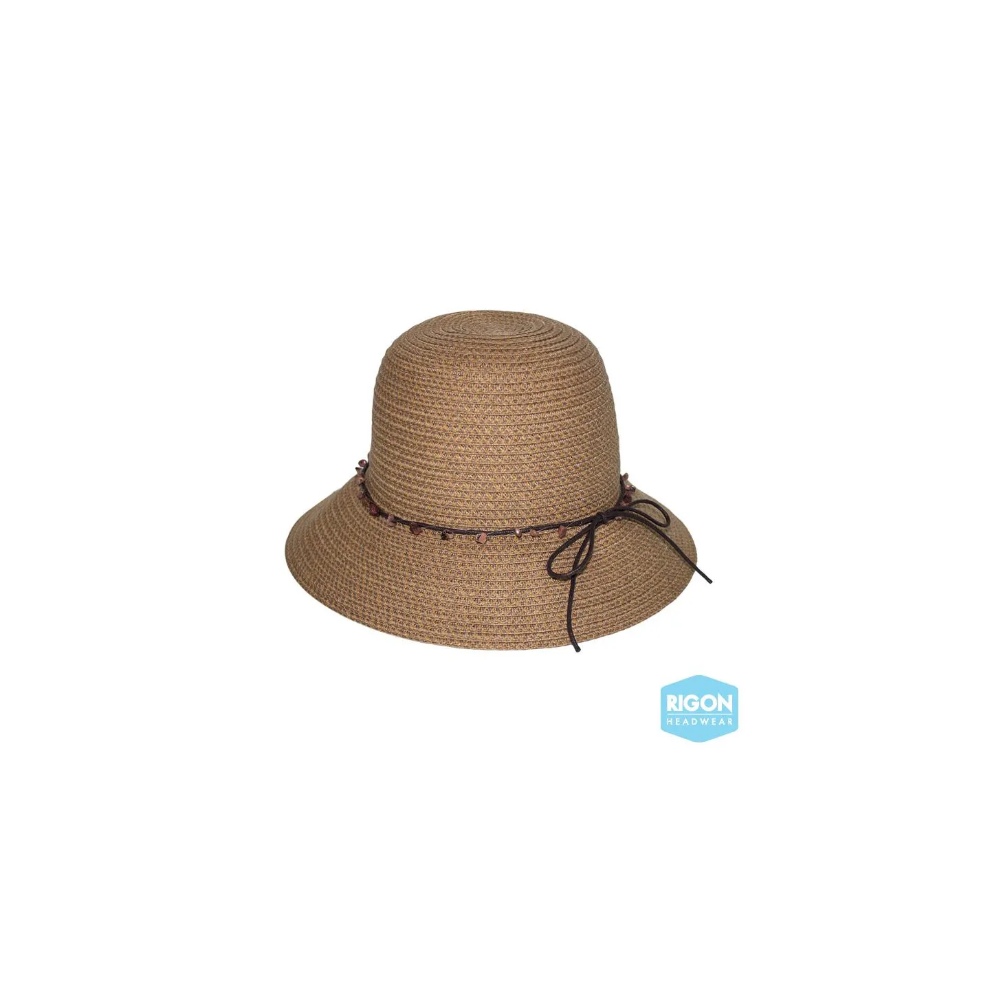 Chapeau Cloche Peta Fibres Naturelles Caramel - Rigon Headwear Reference : 9464 | Chapellerie Traclet