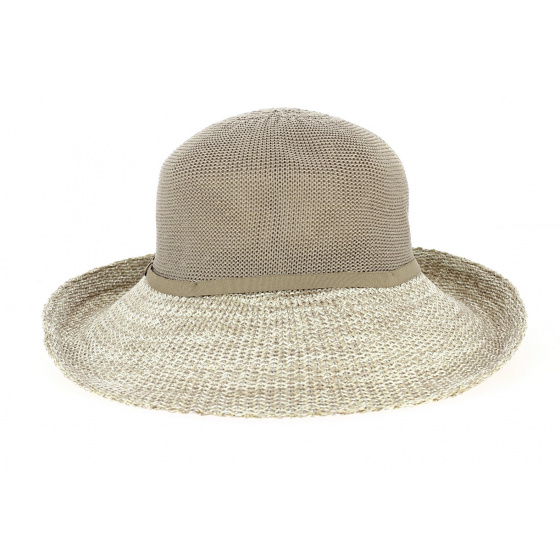 Capeline/ Chapeau Cloche Frida Polyester Mocha & Blanc- Rigon headwear