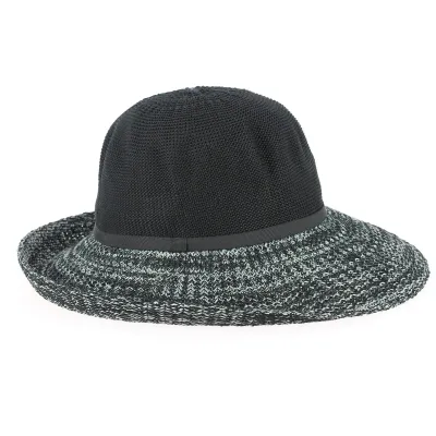 Capeline/ Chapeau Cloche Frida Polyester Gris & Noir- Rigon headwear Reference : 9474 | Chapellerie Traclet