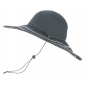Freya Wide Brim Sun Hat Black/White - Rigon Headwear