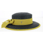 Chapeau Capeline Belleville Paille Noire/Jaune Moutarde- Fléchet