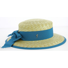 Capeline Belleville Natural Straw/Blue- Fléchet hat