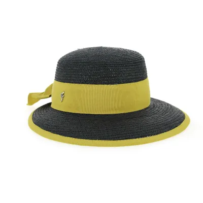 Fléchet Black Straw Beaumont Visor Cap Reference: 9490 | Traclet Hat Shop
