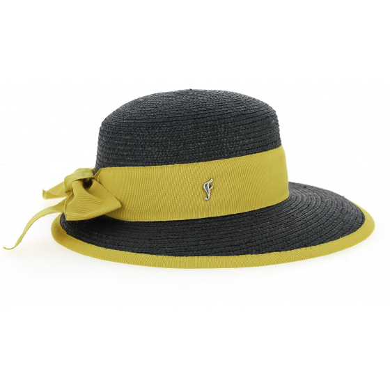 Fléchet Black Straw Beaumont Visor Cap