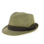 Taupe Linen Jakarta Trilby Hat - Fléchet
