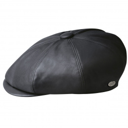 Casquette Gavroche Noclin Cuir Noir- Bailey