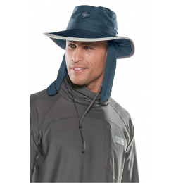 Navy & Grey Neck Cover Hat- Coolibar