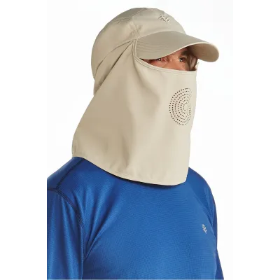 Casquette Ultra Sport cache nuque & cache visage Beige- Coolibar Reference : 9498 | Chapellerie Traclet