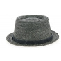 Indian Wells Straw PorkPie Hat Grey - Traclet