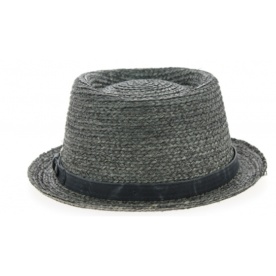 Indian Wells Straw PorkPie Hat Grey - Traclet