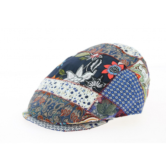 Miranda Linen Patchwork Cap - Traclet Miranda Linen Patchwork Cap - Traclet
