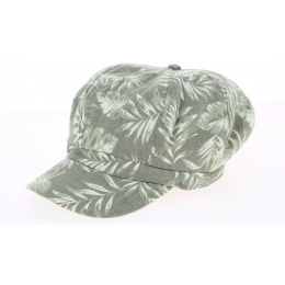 Retro Summer Futuna Cotton Newsboy Cap Olive - Traclet