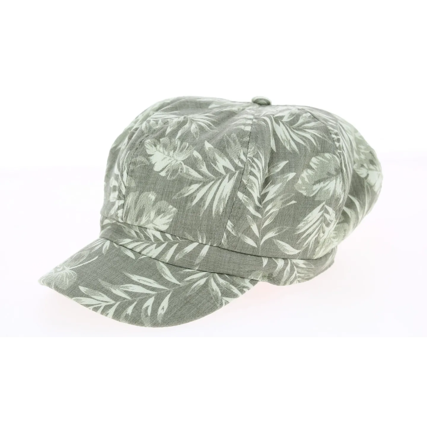 Retro Summer Futuna Cotton Newsboy Cap Olive - Traclet Reference: 9515 | Chapellerie Traclet