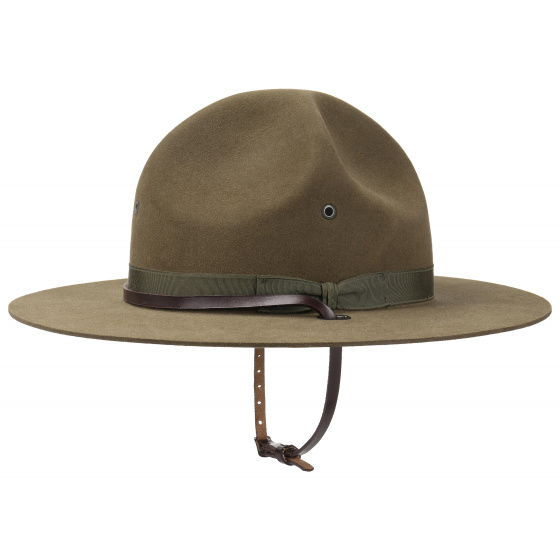 Stetson Scout Campaign Fur Felt Hat - Olive