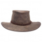 Traveller Crusher Bomber Hat Brown Leather - American Hat Makers