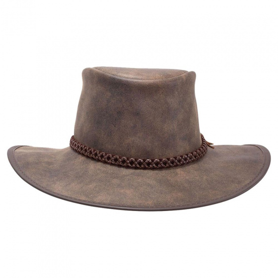 Chapeau Traveller Crusher Bomber Cuir Marron - American Hat Makers