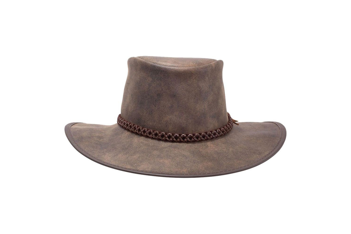 Chapeau Traveller Crusher Bomber Cuir Marron - American ...