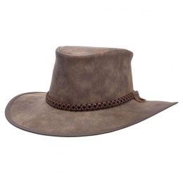 Traveller Crusher Bomber Hat Brown Leather - American Hat Makers
