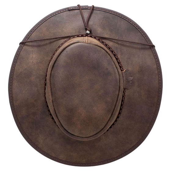 Chapeau Traveller Crusher Bomber Cuir Marron - American Hat Makers
