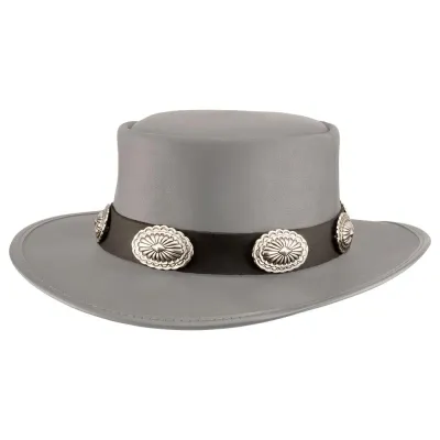 Garniture Chapeau Concho Cuir Noir Reference : 9555 | Chapellerie Traclet