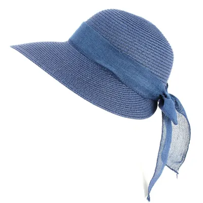 Clara Navy Paper Straw Sun Cap - Traclet Reference: 9558 | Traclet Millinery