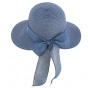 Clara Navy Paper Straw Sun Cap - Traclet