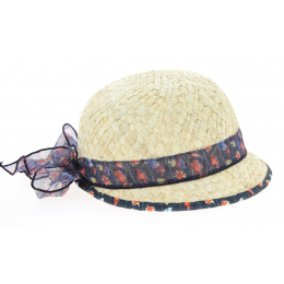 Chapeau Cloche Enfant Havana Paille Papier Rose - Barts
