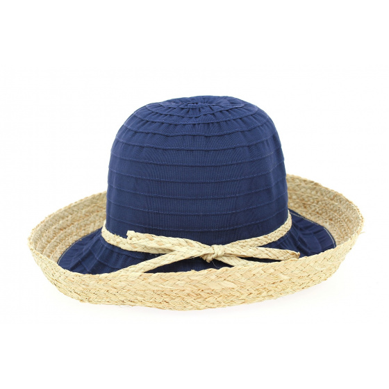 Witney Navy Raffia Cloche Hat - Traclet