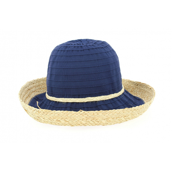 Chapeau Cloche Witney Raffia Marine- Traclet