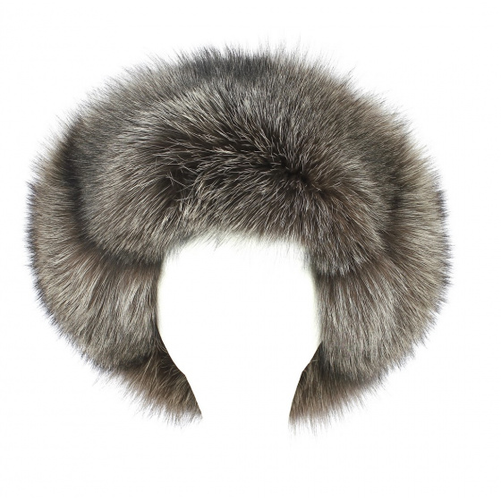 Brown Bluefrost Fox Fur Beanie - Traclet