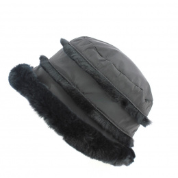 Black Rex Microfiber & Rabbit Fur Beanie - Traclet