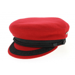 Red Elven Sailor Cap in Wool-Traclet