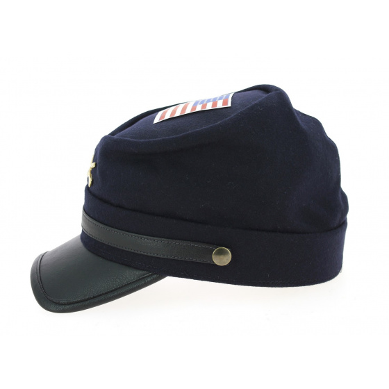 Navy Blue Wool Northern Cap - Traclet