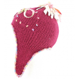 Girl's cherry peruvian hat 