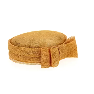 Carla Bruni Orange Hemp Ceremonial Hat - Traclet Reference: 9606 | Traclet Hatmakers