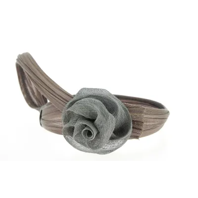 Bandeau de Cérémonie Gris Camélia- Traclet Reference : 9611 | Chapellerie Traclet