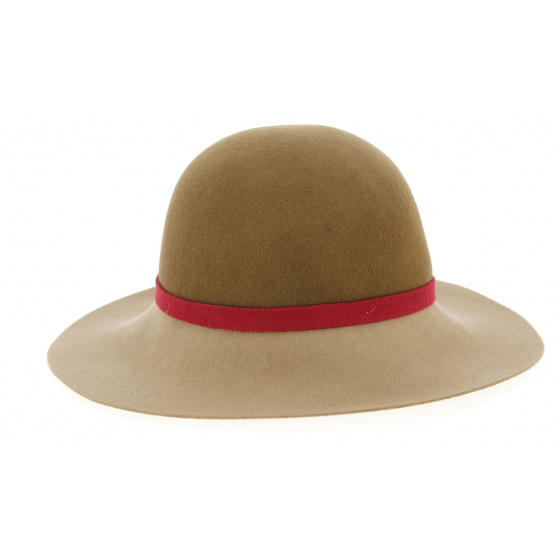 Capeline Tounde Feutre Laine Camel- Traclet 