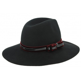 Leonardo Traveller Hat Black Wool Felt- Traclet 
