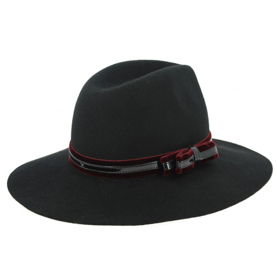Leonardo Black Wool Felt Traveller Hat - Traclet