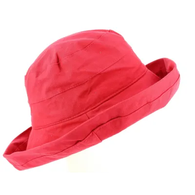 Red Cotton Moon Wide-Brimmed Hat - Traclet Reference: 9643 | Traclet Millinery