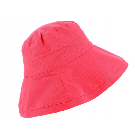 Red Cotton Moon Wide-Brimmed Hat - Traclet
