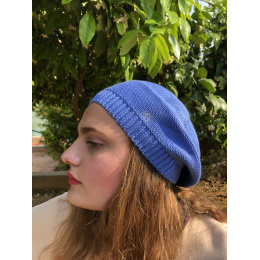 Irma Cotton Flower Blue Beret - BeBeret