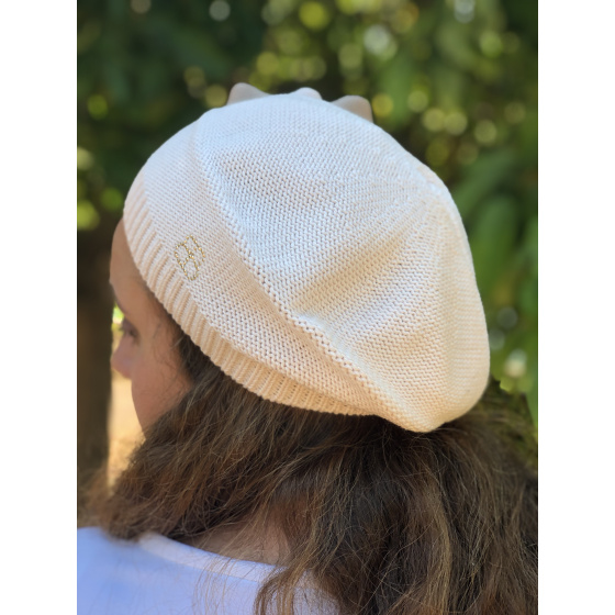 Béret Irma Coton Fleur rose pâle - BeBeret