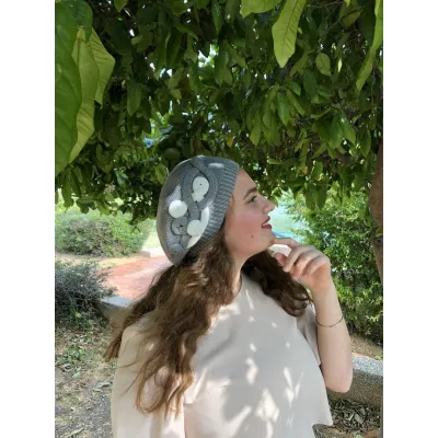 Elipsse Cotton Gray Summer Beret - BeBeret Reference: 9651 | Traclet Hat Shop