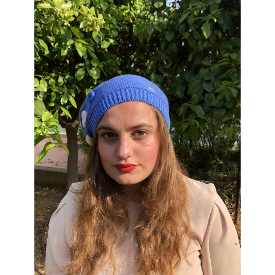 Blue Cotton Summer Beret Elipsse - BeBeret