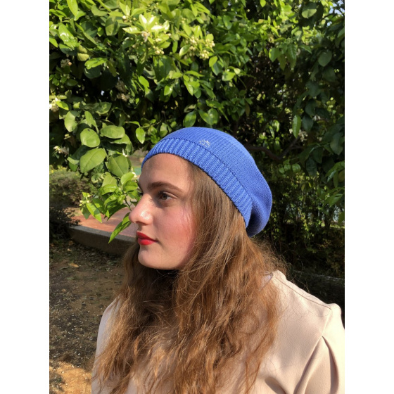 Blue Cotton Summer Beret Elipsse - BeBeret