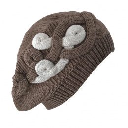 Beige Cotton Elipsse Summer Beret - BeBeret